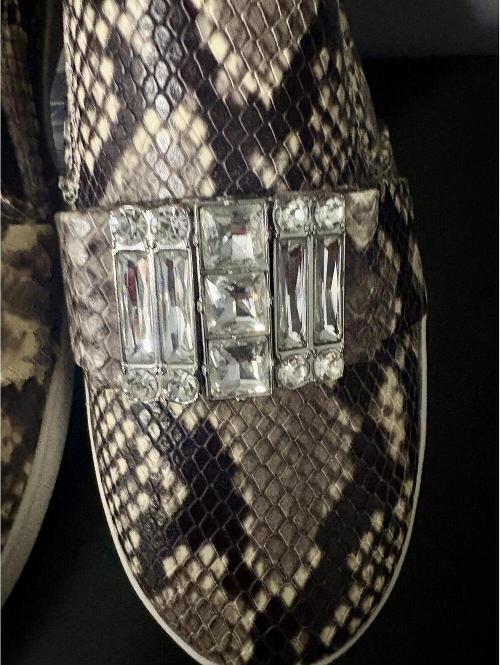 MICHAEL Michael Kors NWOT SZ 9 Python Snakeskin Crystal Slip On Sneakers - Picture 2 of 6